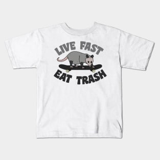 Live fast, eat trash Kids T-Shirt